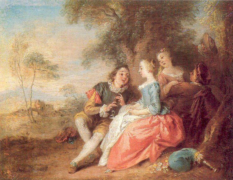Pater, Jean-Baptiste Flute Recital oil painting picture